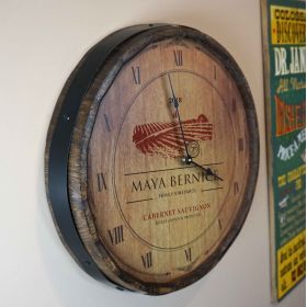 Personalized "Wine Label" Quarter Barrel Clock (B361)