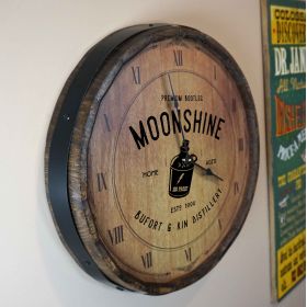 Personalized "Moonshine" Quarter Barrel Clock (B823)