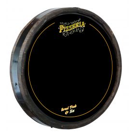 Pizzeria 'Served Fresh & Hot' Chalkboard Quarter Barrel Sign (QB_354)