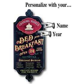 'Bed & Breakfast' Personalized Dubliner Wood Sign (DUB58)