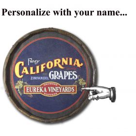 California Grapes Quarter Barrel Sign (QB1801)