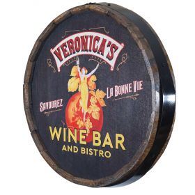 Wine Bar & Bistro Quarter Barrel Sign (QB1806)