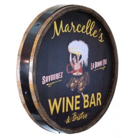 Wine Bar & Bistro Quarter Barrel Sign (QB1810)