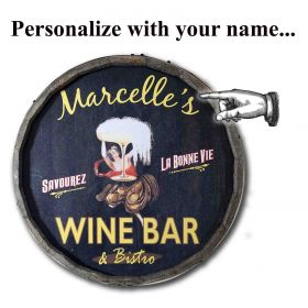 Wine Bar & Bistro Quarter Barrel Sign (QB1810)