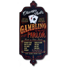 'Gambling Parlor'  Personalized Dubliner Plank Sign (35)