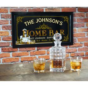 Personalized 'Home Bar' Decorative Framed Mirror (M4035)
