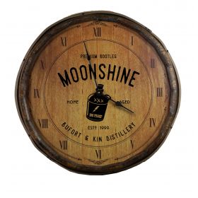 Personalized "Moonshine" Quarter Barrel Clock (B823)