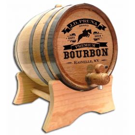 'High Horse Bourbon' Personalized Oak Barrel (B446)