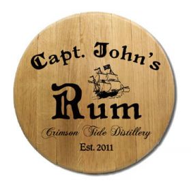 'Captain Tom's' Personalized  Barrel Head Sign (P4)