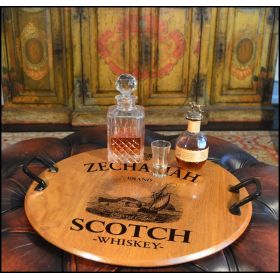 'Zechariah Scotch' Barrel Head Serving Tray