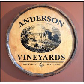 'Vineyards' Personalized Quarter Barrel Sign (QBX_15)