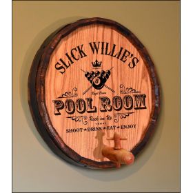 'Pool Room' Personalized Quarter Barrel Sign (QBN_101)