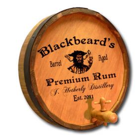 'Blackbeard Distillery' Personalized  Quarter Barrel Sign (P3)