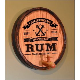 'Anchor Rum' Personalized Quarter Barrel Sign (B444)
