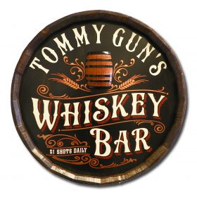'Whiskey Bar' Personalized Quarter Barrel Sign