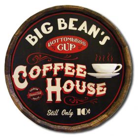 'Coffee House' Personalized Quarter Barrel Sign)
