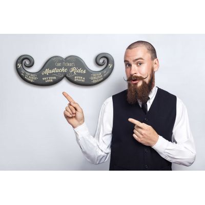 Personalized Mustache Rides Sign
