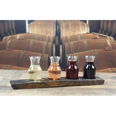 Barrel Stave Wine Flight w/ four carafes