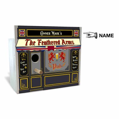 Personalized Feathered Arms Pub Birdhouse (Q107)