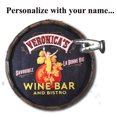 Wine Bar & Bistro Quarter Barrel Sign (QB1806)