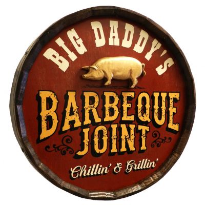 'Bourbon Bar' Personalized Quarter Barrel Sign