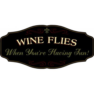 Wine Lovers Decorative Sign 'WINE FLIES When You’re Having Fun" (KEN20)