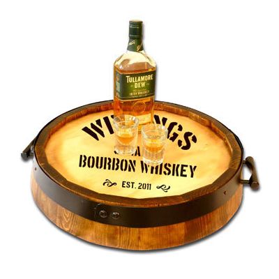 'Distillery' Personalized  Quarter Barrel Serving Tray (V20)