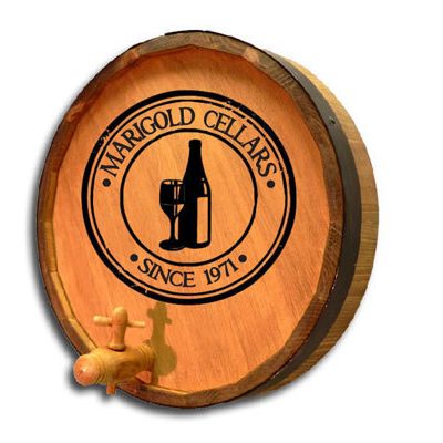 'Wine Medallion' Personalized Barrel Head Sign(B327)