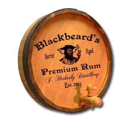 'Blackbeard Distillery' Personalized  Quarter Barrel Sign (P3)