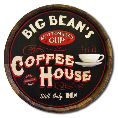 'Coffee House' Personalized Quarter Barrel Sign)