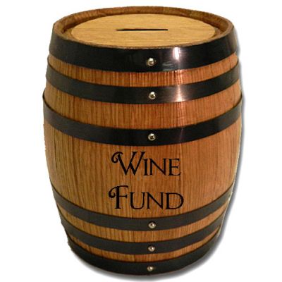 'Wine Fund' Mini Oak Barrel Bank